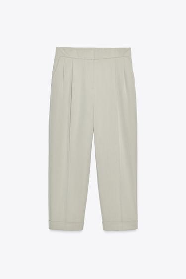 TROUSERS WITH ELASTIC WAISTBAND - Sand by Zara