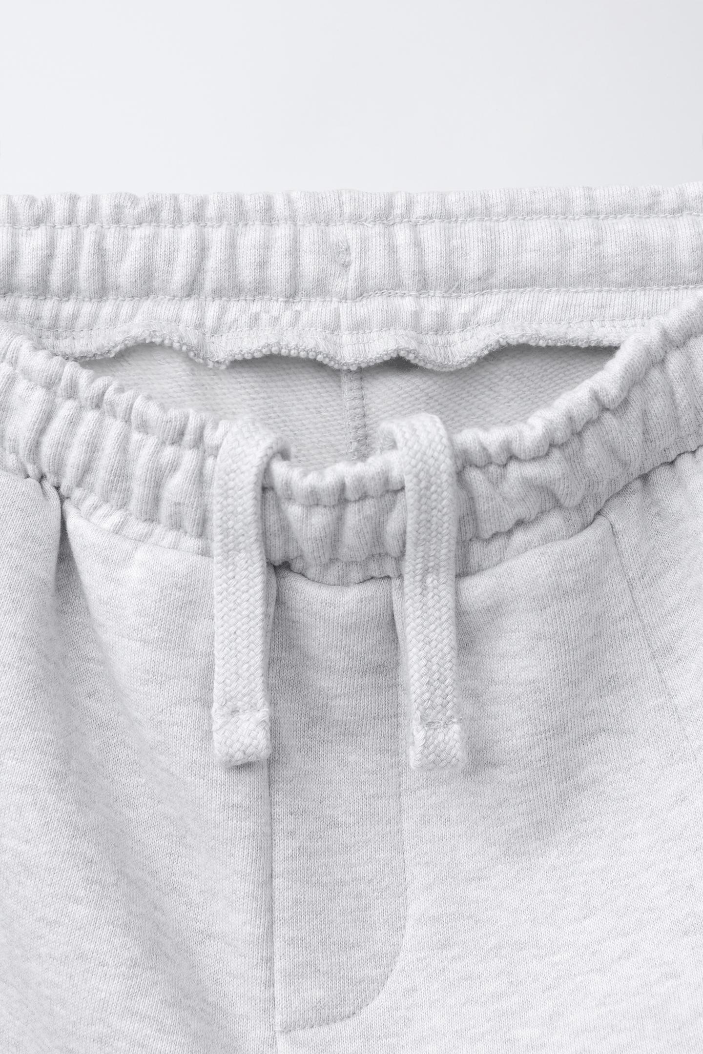 Детские брюки Zara Fruit OF the Loom™ Embroidered Barrel Sweatpants, цвет: Серый меланжевый — фото 3