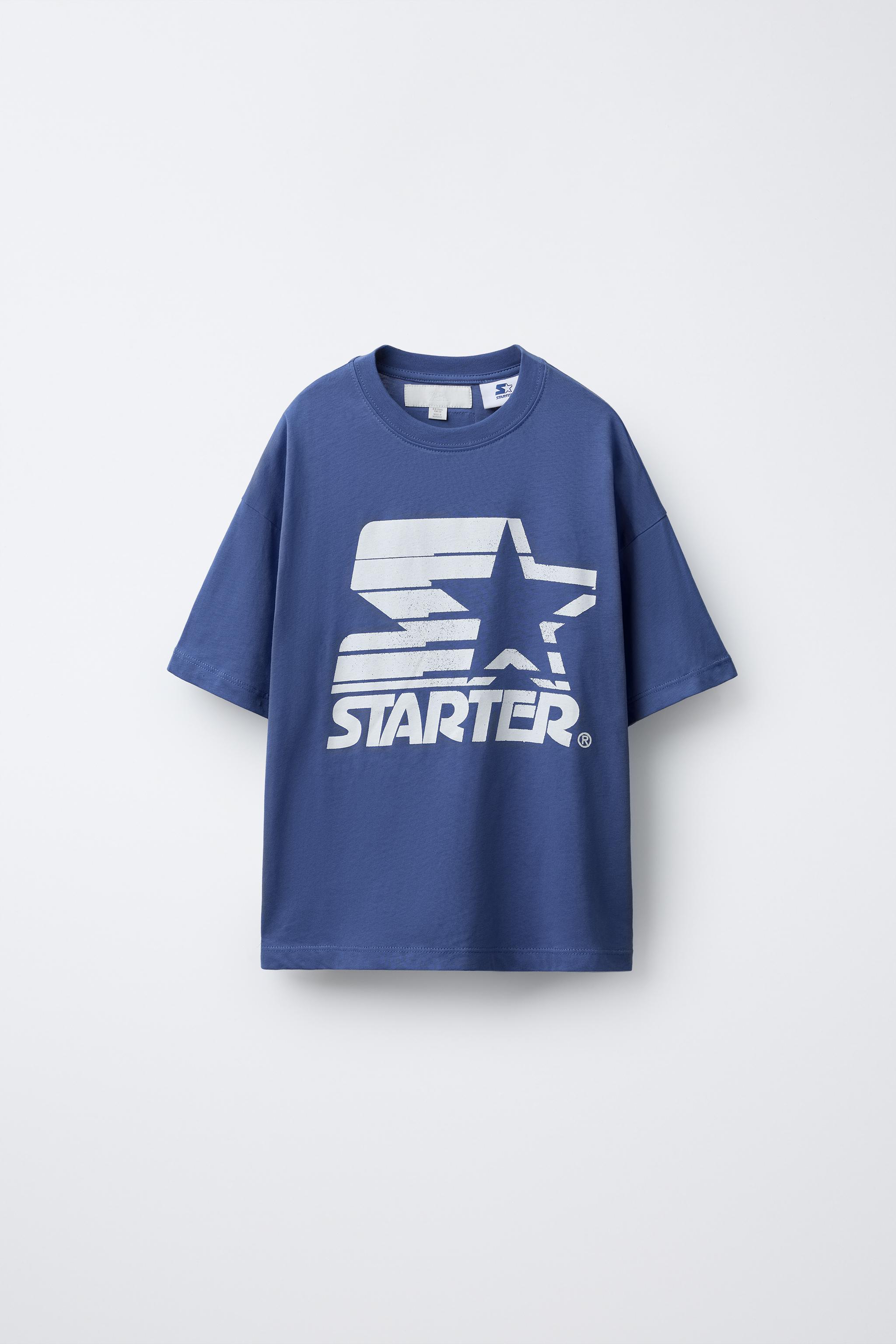 STARTER ® PRINTED LABEL T-SHIRT - Blue | ZARA United States