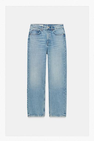 Zara TRF HI-RISE MOM FIT JEANS - Blue