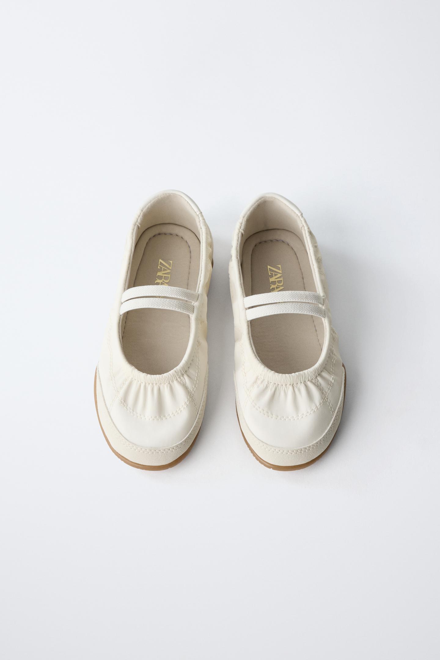 Детские балетки Zara Sporty Ballet Flats, цвет: Белый — фото 5