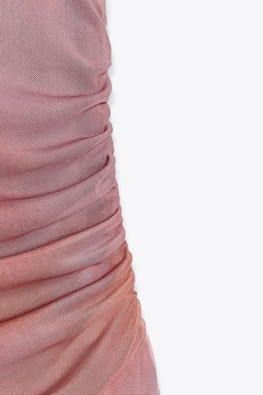 GATHERED TULLE DRESS - Pinks by Zara - Image 8