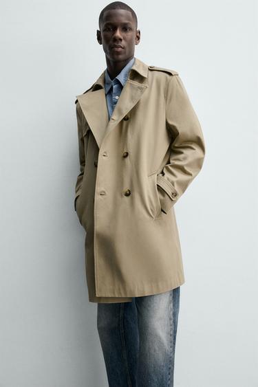 REGULAR FIT DOUBLE-BREASTED TRENCH COAT - Beige by Zara - Image 4