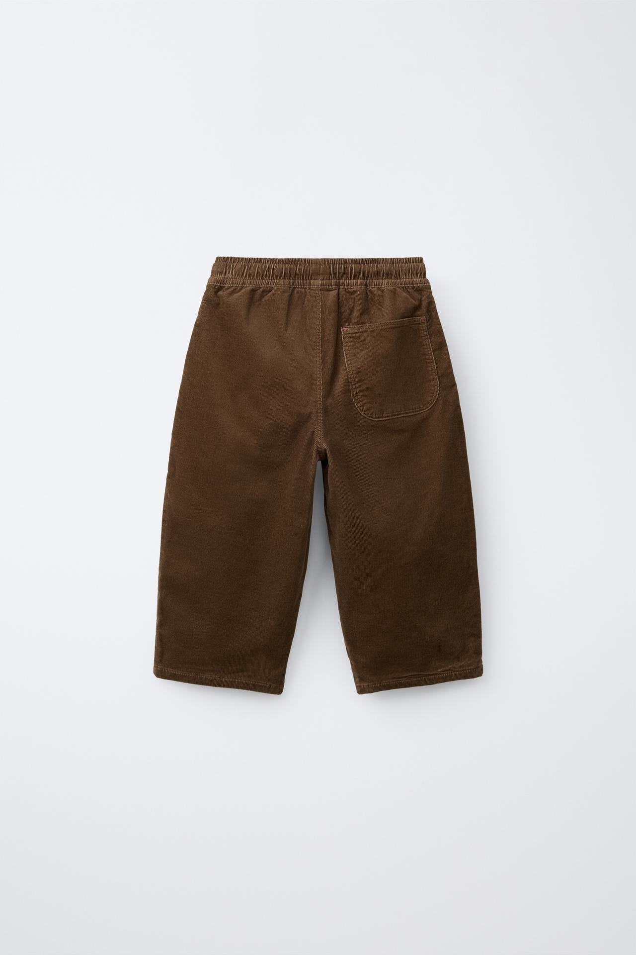 MICRO-CORDUROY BAGGY PANTS — Caramel