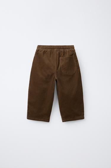 MICRO-CORDUROY BAGGY PANTS — Caramel 2