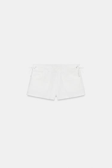 SHORTS WITH DRAWSTRING POCKETS - White by Zara - Image 8