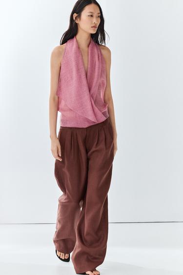 Zara Draped crossover top - Pink