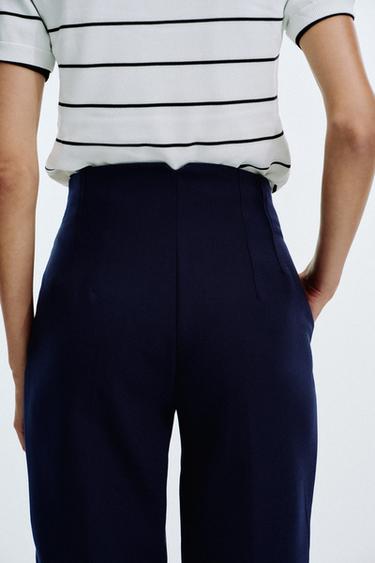 HIGH-WAIST TROUSERS - Navy blue by Zara - Image 5