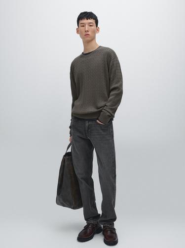 Pull tressé en coton mélangé - 597 de Zara