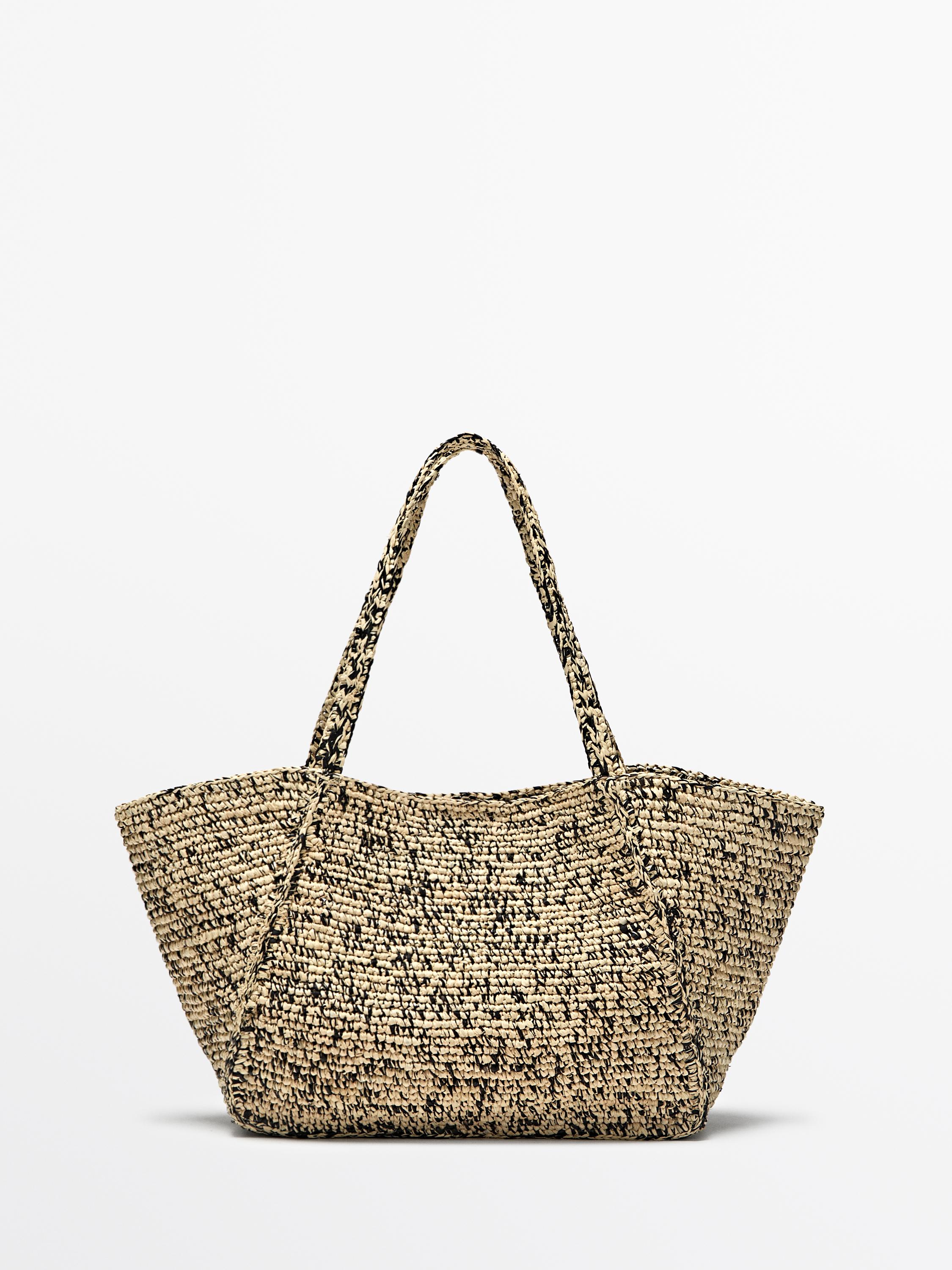 100% raffia mid-sized tote bag
