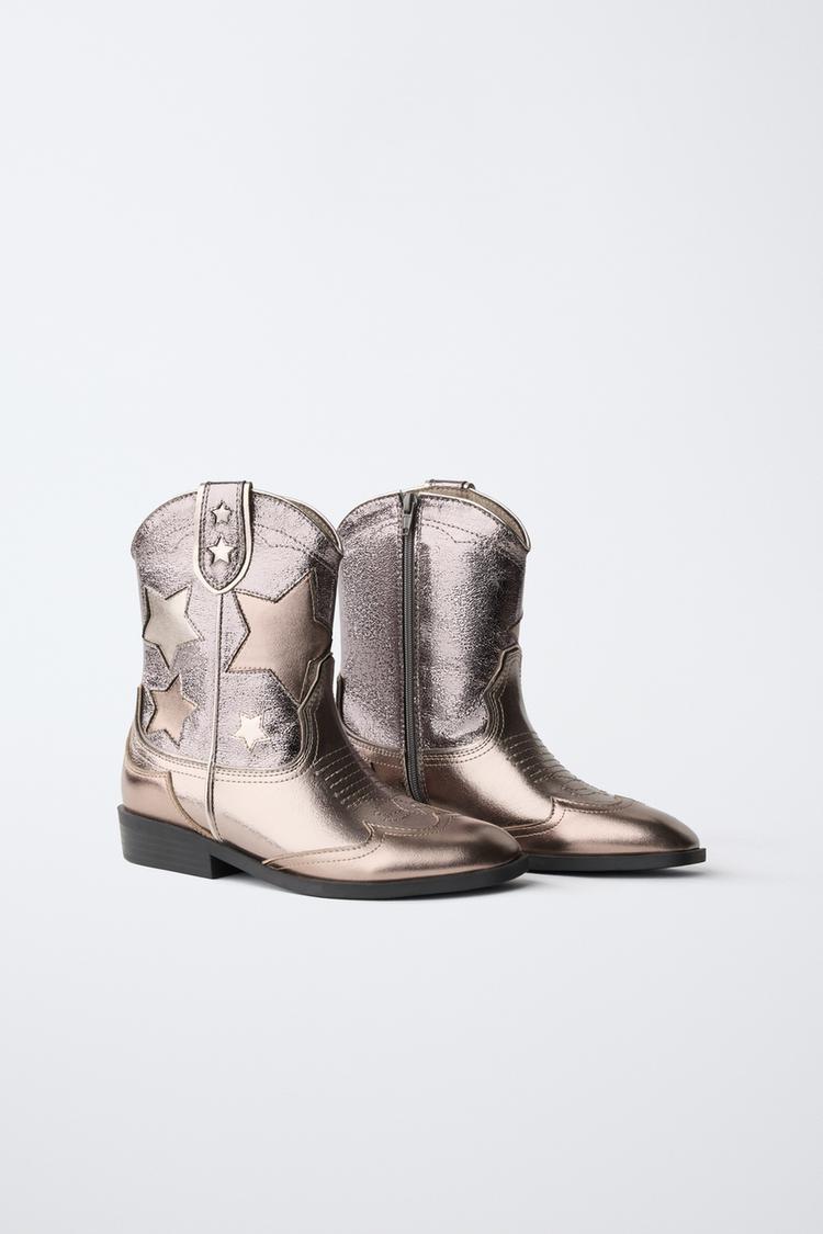 Bota cowboy estrellas metalizada