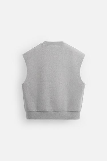 GILET EN VELOURS BOUCLÉ À FINITION IRRÉGULIÈRE - Gris chiné de Zara - Image 7