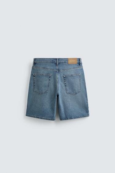 REGULAR FIT DENIM BERMUDA SHORTS - Mid-blue by Zara - Image 7