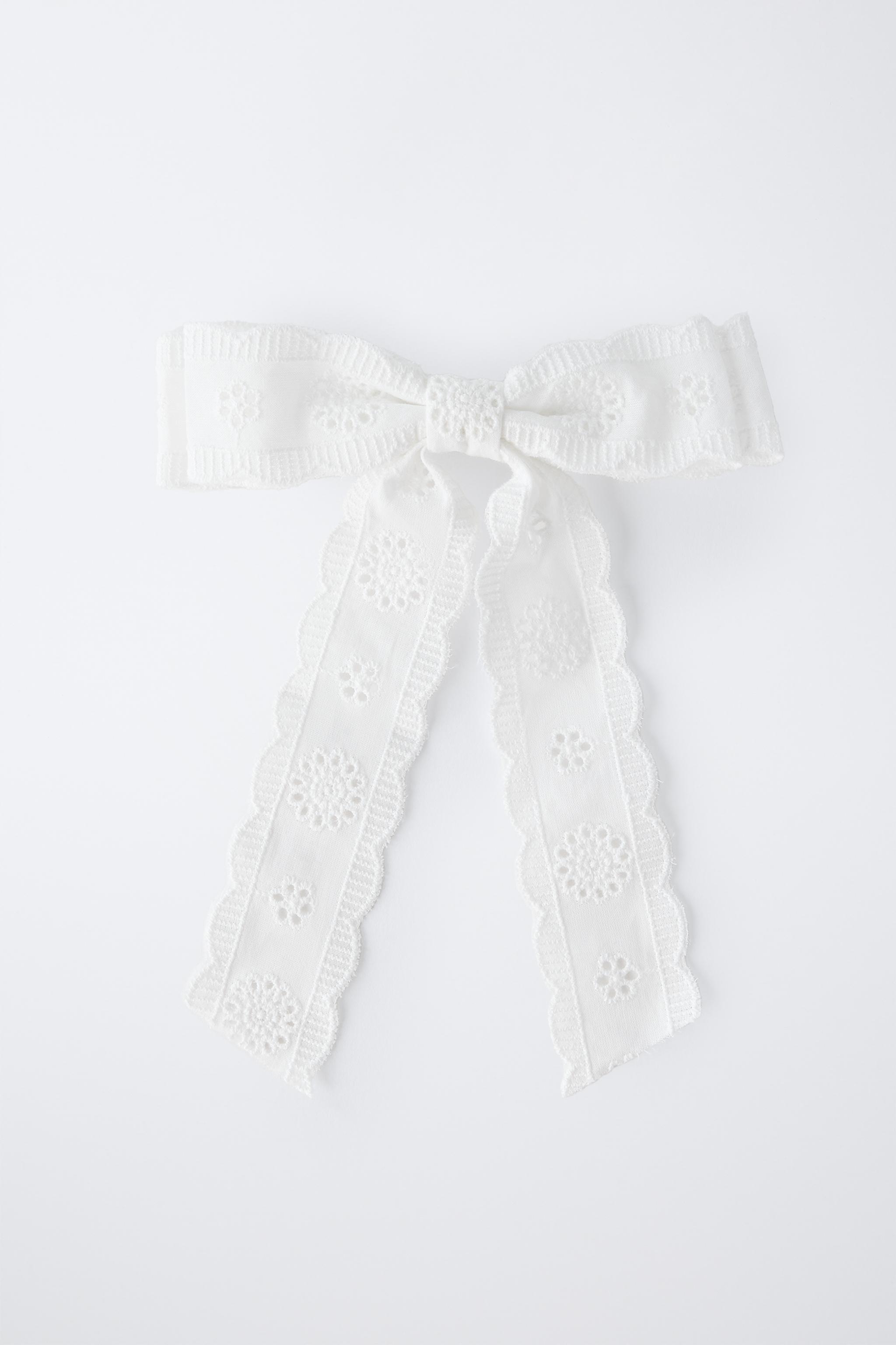 刺繍リボンヘアピン - ホワイト | ZARA Japan / 日本