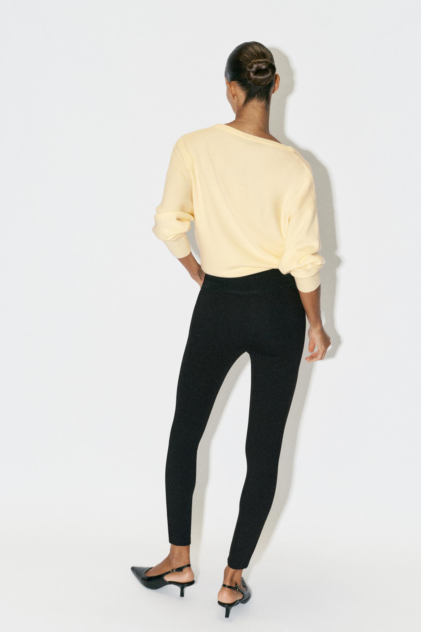 Женские леггинсы Zara Wide-Waistband, цвет: Чёрный — фото 5