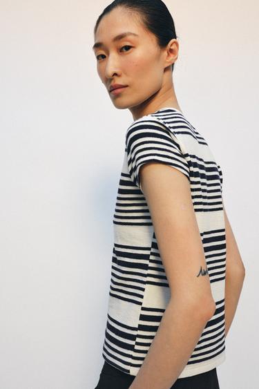 STRIPED HENLEY T-SHIRT - striped by Zara - Image 2