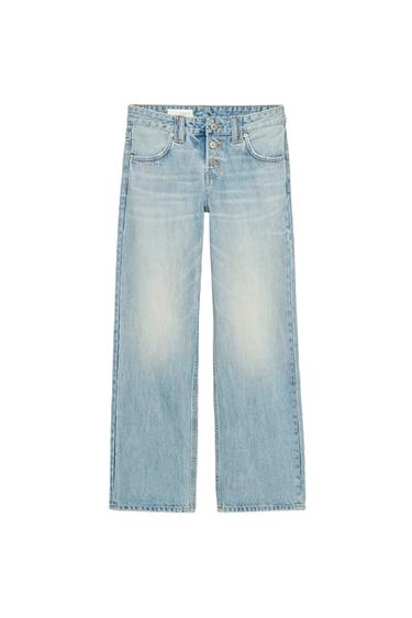 Zara TRF LOW RISE STRAIGHT JEANS - Sky blue