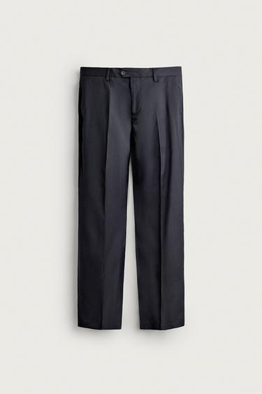 100% WOOL SUIT TROUSERS - Navy blue by Zara - Image 0