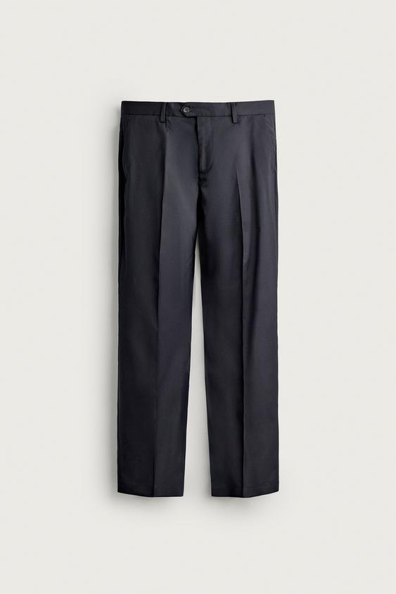 PANTALÓN TRAJE 100% LANA - Marino de Zara - Imagen 0