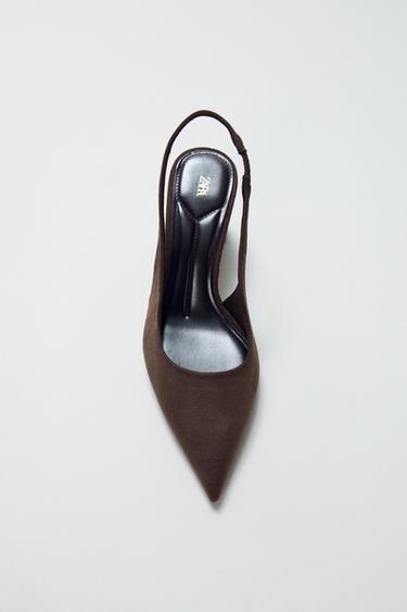 Zara SLINGBACK HEELS - Brown