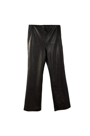 ZARA FAUX LEATHER PANTS BLACK SIZE L
