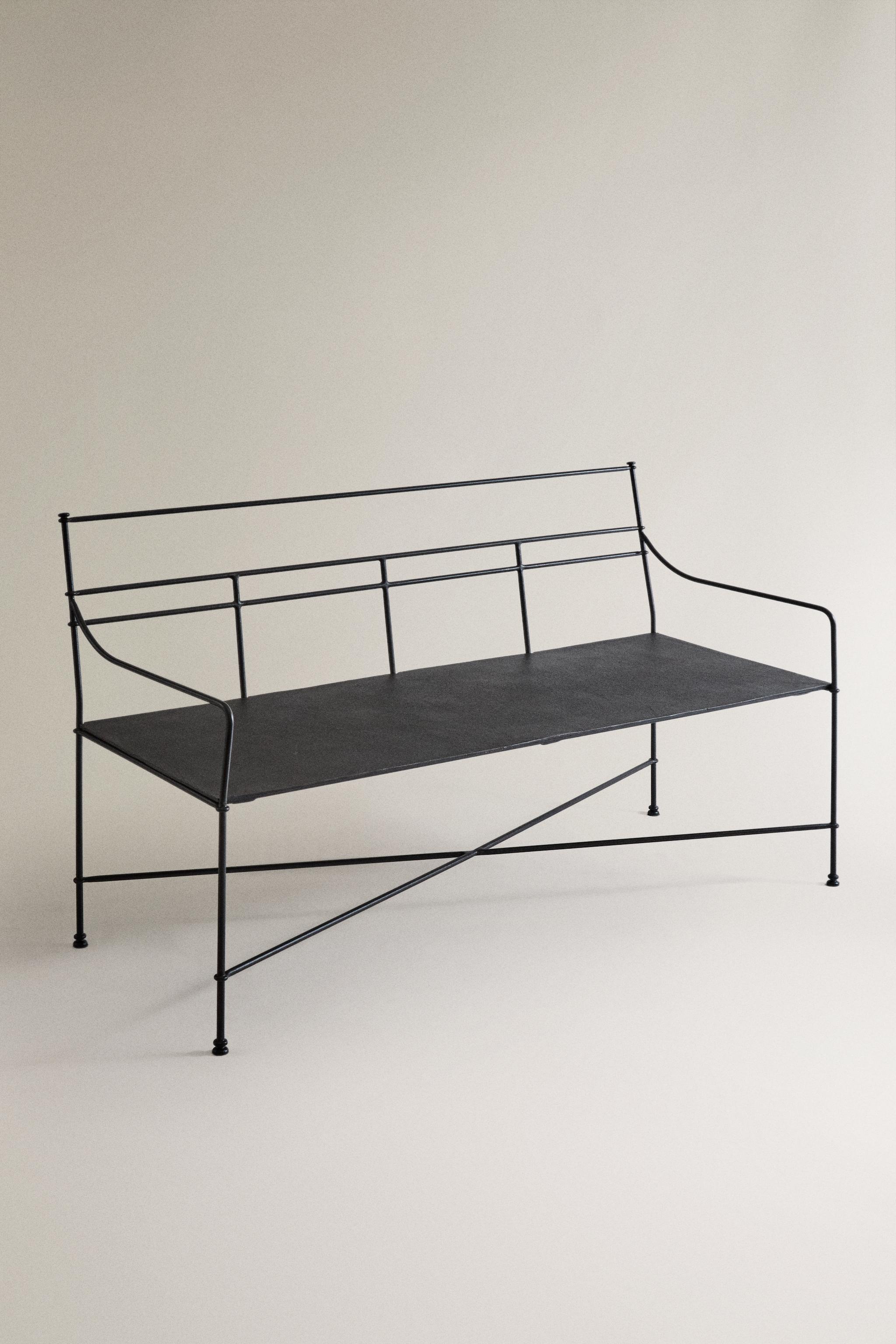 Zara OUTDOOR WROUGHT IRON DOUBLE BENCH