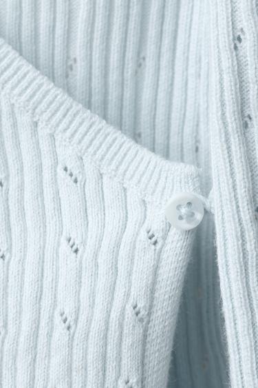 POINTELLE RIB-KNIT JUMPER - Light blue by Zara - Image 3