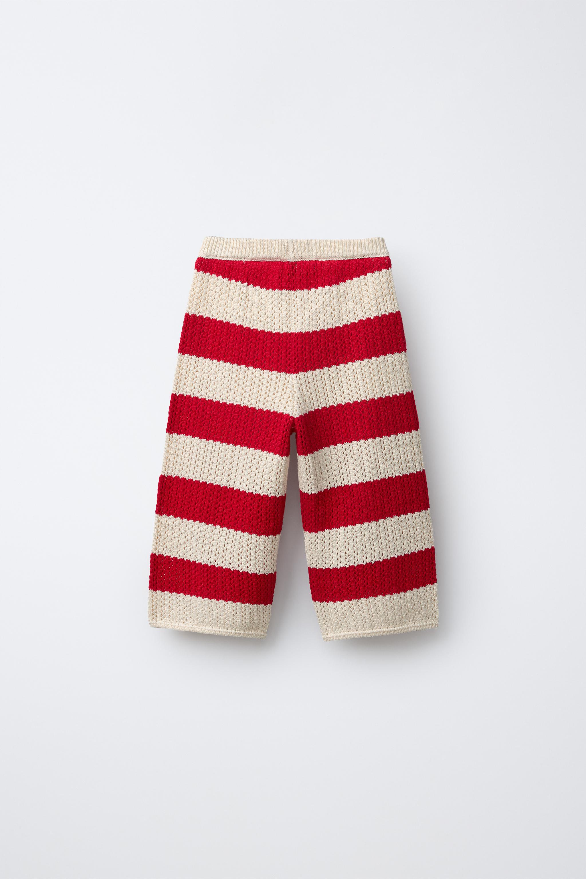 STRIPED KNIT PANTS