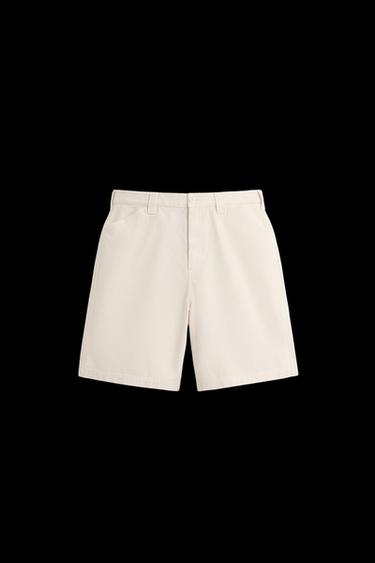 BERMUDASHORTS MIT CANVAS-STRUKTUR - Cremefarben von Zara - Bild 0