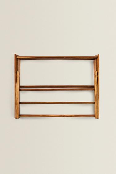 VERTICAL FOLDING WOODEN DRYING RACK - Light beige by Zara - Image 5
