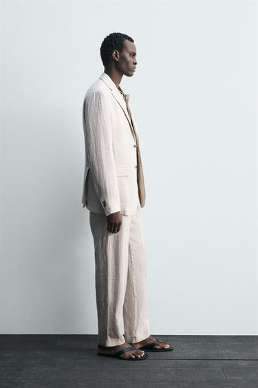 BLAZER DE COSTUME 100 % LIN - Sable de Zara - Image 3