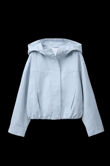 NIETENJACKE MIT LEINEN - Himmelblau von Zara