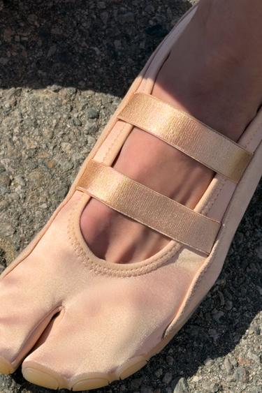 ELASTIC STRAP BALLET FLATS - Pink by Zara - Image 1