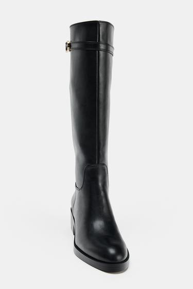 REITSTIEFEL MIT SCHNALLE - Schwarz von Zara