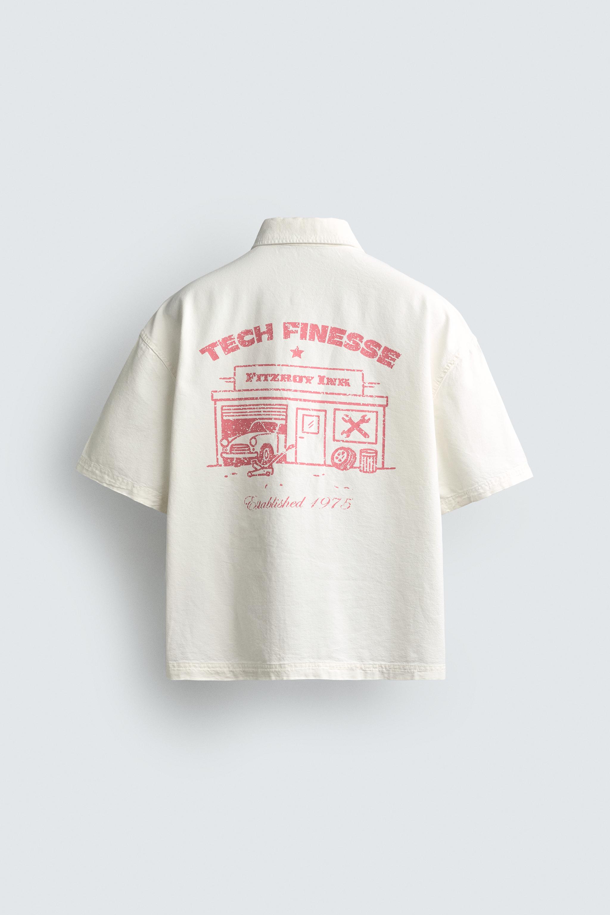 CONTRASTING RELAXED FIT SHIRT - White | ZARA United States