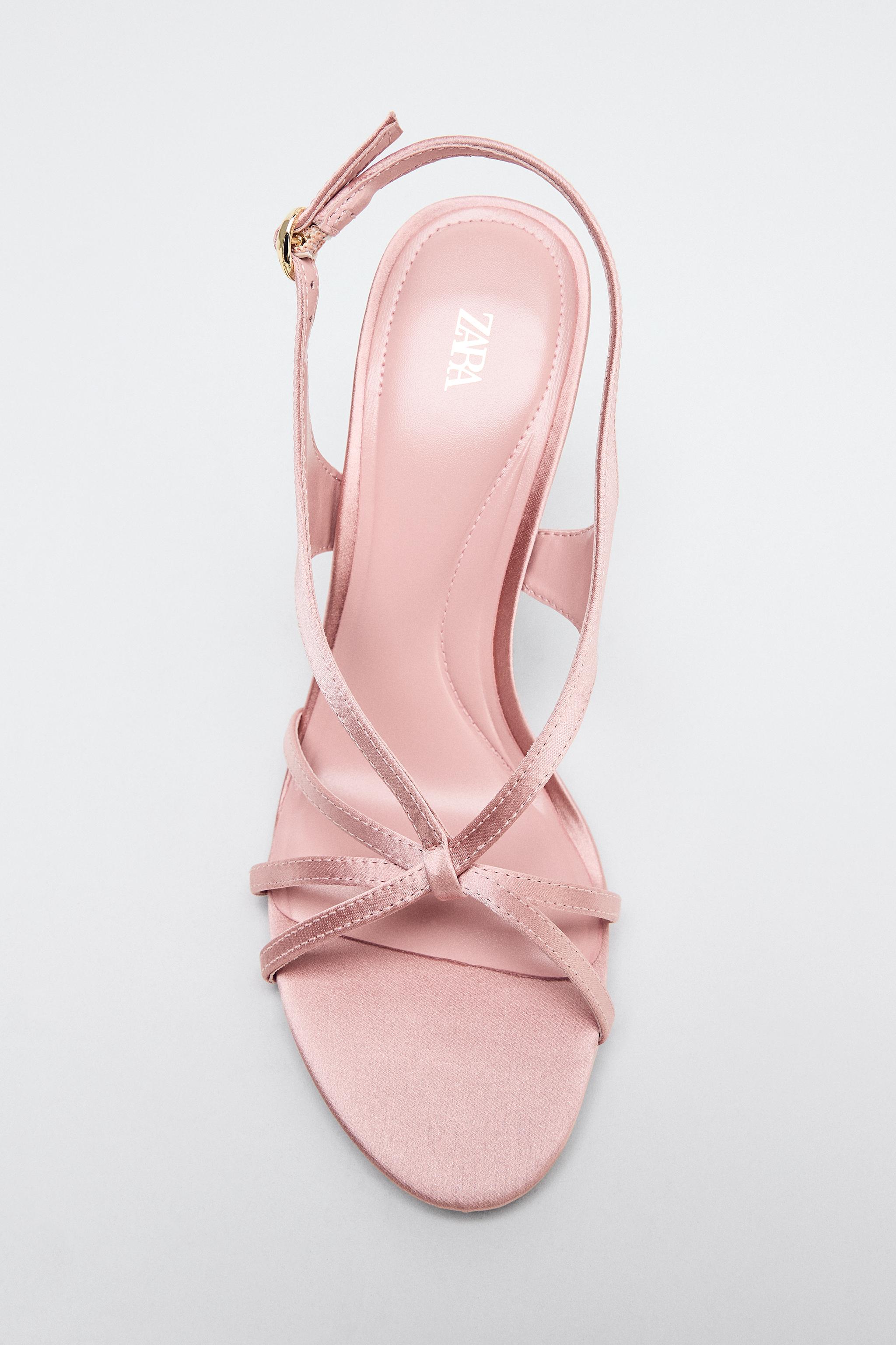 SATIN EFFECT HEELED SANDALS