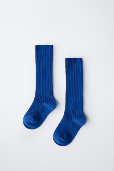 LANGE SOCKEN MIT RIPPENMUSTER - Bläulich von Zara