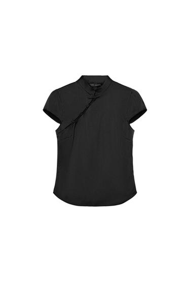 SATIN TOP WITH SIDE BUTTONS
