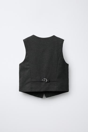 GILET SANS MANCHES RAYURE CRAIE BRILLANTE - Gris anthracite de Zara - Image 1