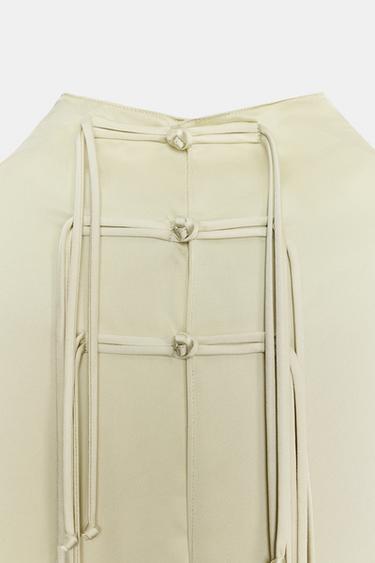 ROBE SATINÉE À BRANDEBOURGS ZW COLLECTION - Vert d'eau de Zara - Image 9