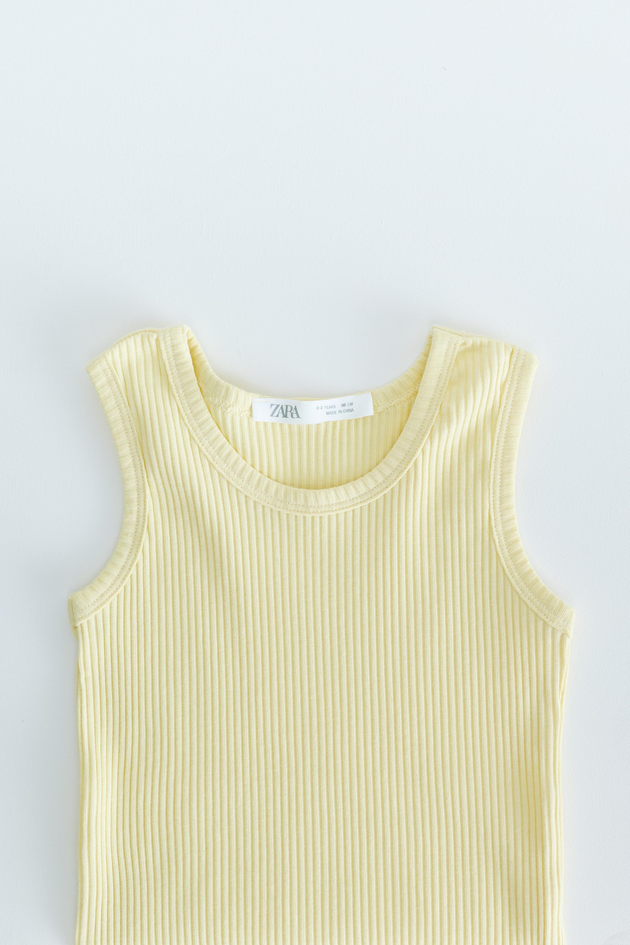 ZARA TIMELESS - THREE-PACK OF PLAIN RIBBED T-SHIRTS — Multicolored
