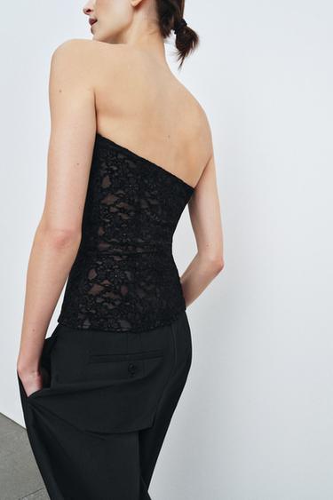 CORSET EN DENTELLE - Noir de Zara - Image 2