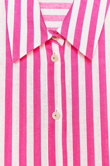 CHEMISE À RAYURES CONTENANT DU LIN - 107 de Zara - Image 6