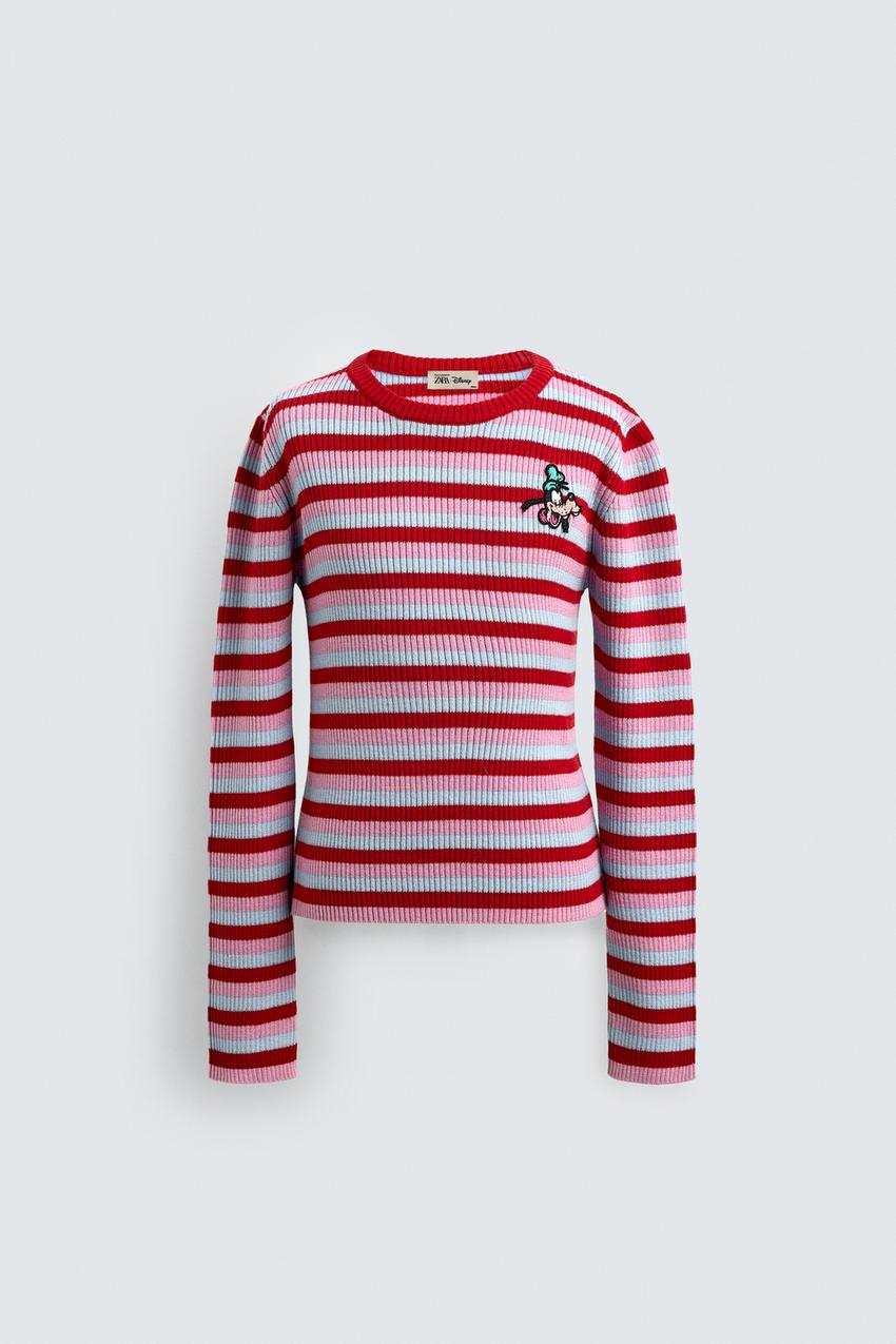 GOOFY PATCH STRIPED SWEATER HARRY LAMBERT FOR ZARA X DISNEY