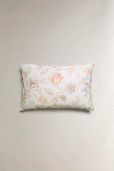FLORAL PRINT SATEEN PILLOWCASE - Ecru by Zara - Image 3