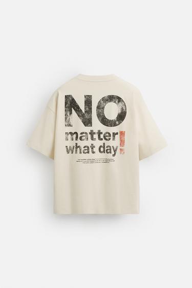 T-SHIRT IMPRIMÉS DÉLAVÉS - Écru de Zara - Image 7