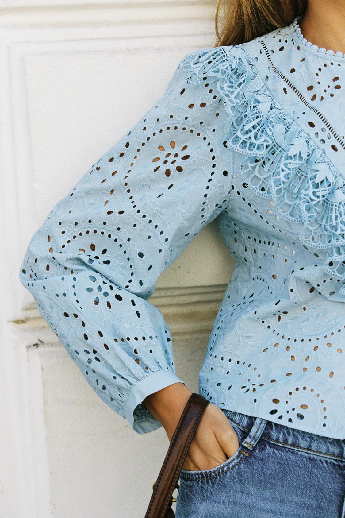 PERFORATED EMBROIDERY SHIRT