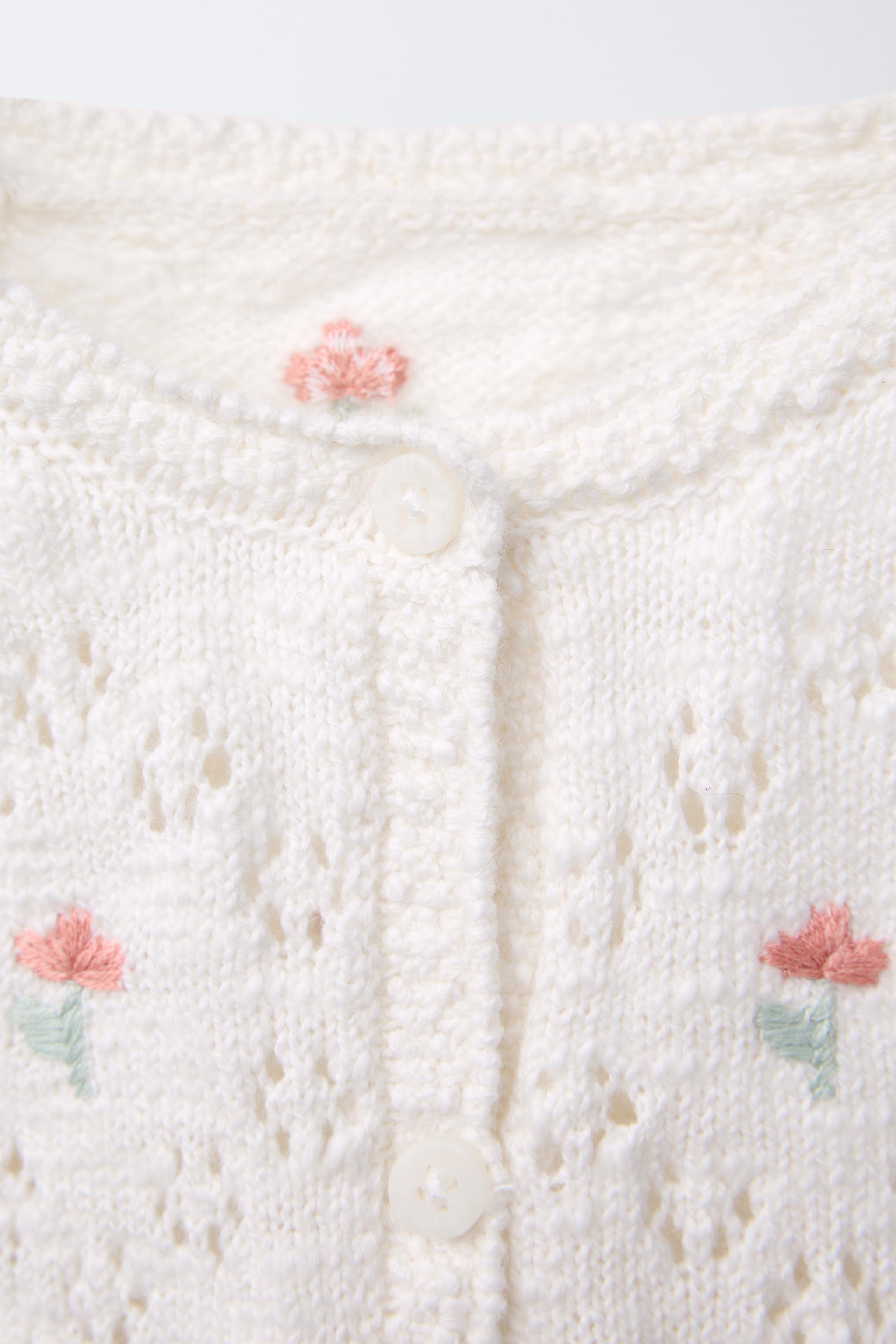 FLORAL KNIT JACKET - Ecru | ZARA United States