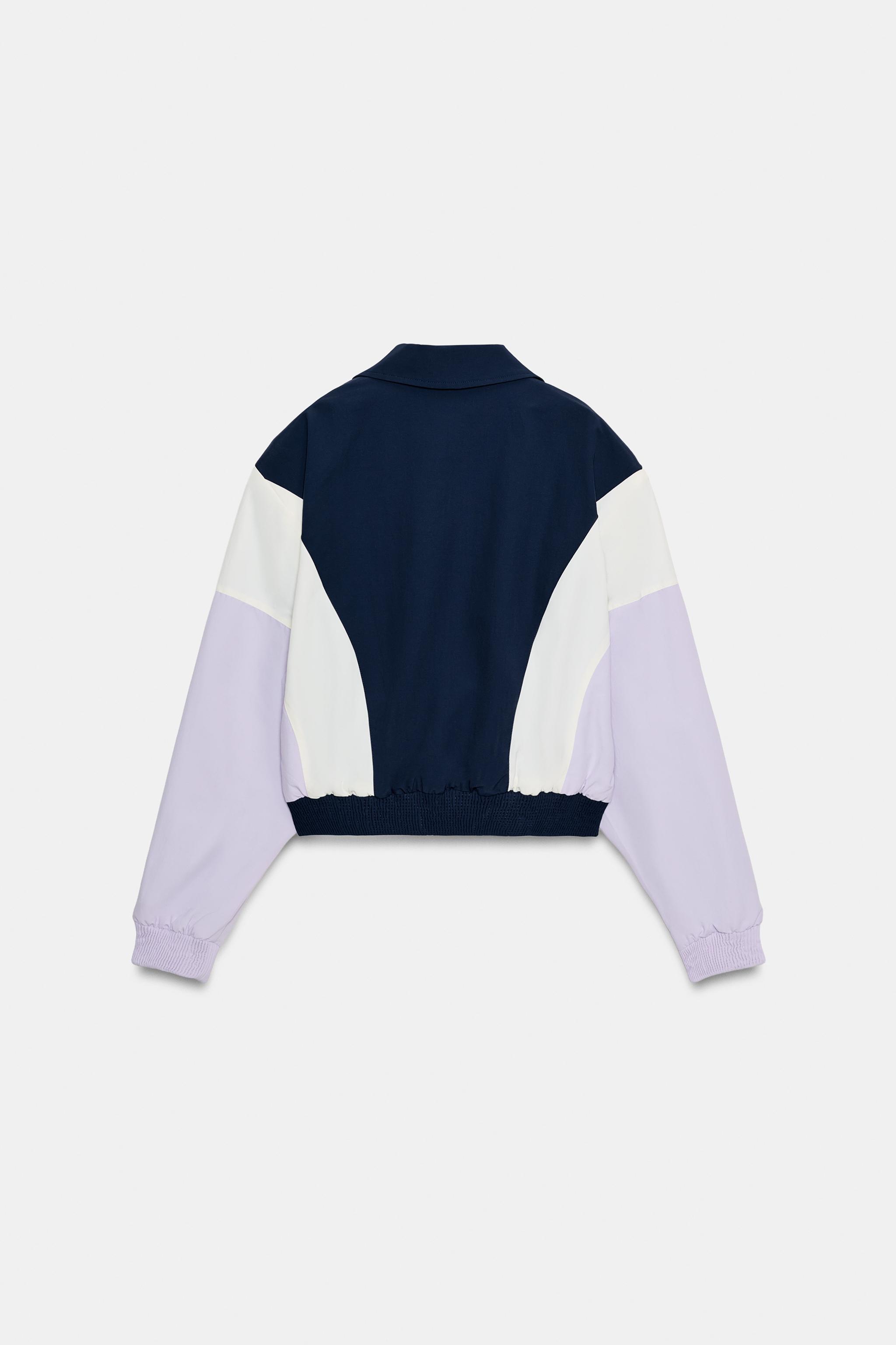 新品・未使用　ZARA コンビ素材ボンバージャケット コンビボンバージャケット - ネイビーブルー | ZARA Japan / 日本