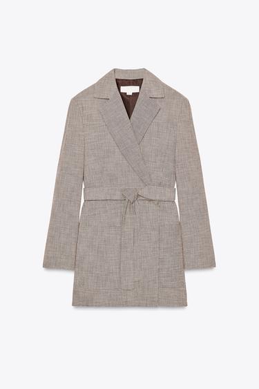 BLAZER OVERSIZE CINTURÓN - Arena / Negro de Zara